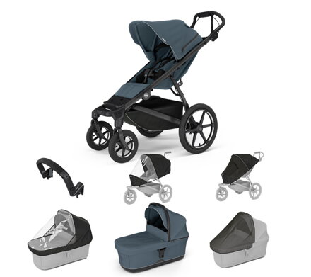 Športový kočík Thule Urban Glide 4W Dark Slate 7 in 1 tmavo modrá korbička