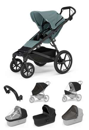 Thule Urban Glide 4W Mid Blue 7 in 1 čierna korbička