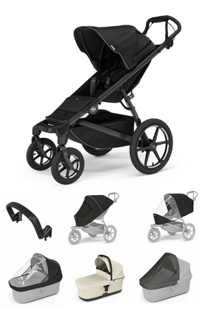 Športový kočík Thule Urban Glide 4W Black 7 in 1 béžová korbička