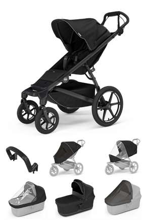 Športový kočík Thule Urban Glide 4W Black 7 in 1 čierna korbička