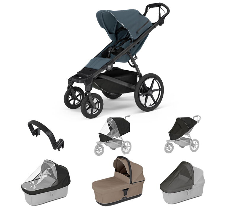 Športový kočík Thule Urban Glide 4W Dark Slate 7 in 1 hnedá korbička