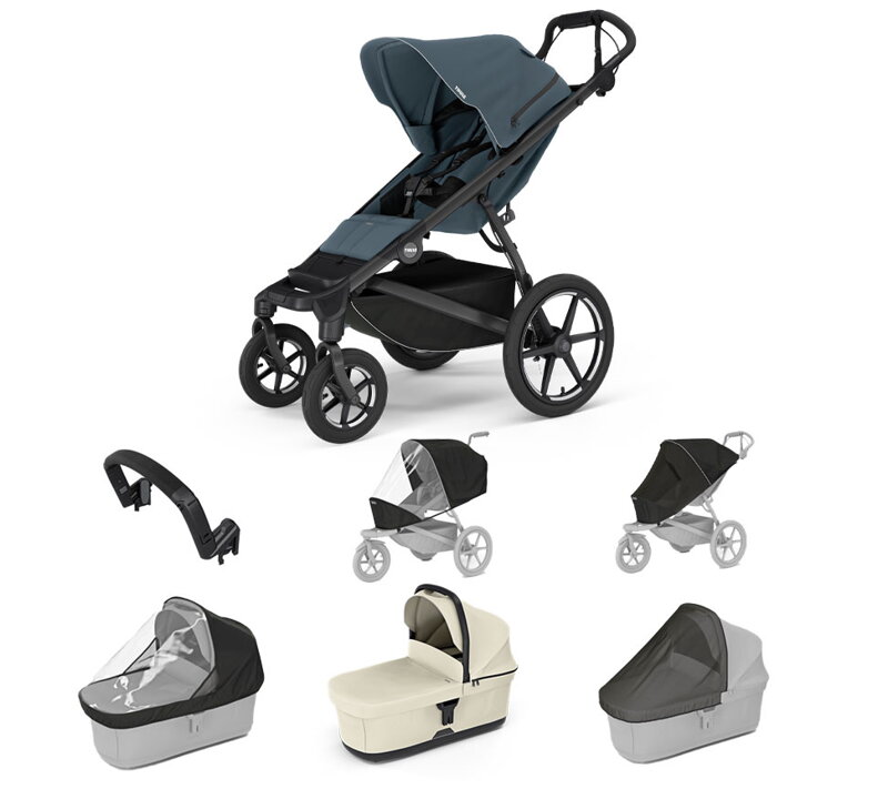 Športový kočík Thule Urban Glide 4W Dark Slate 7 in 1 béžová korbička