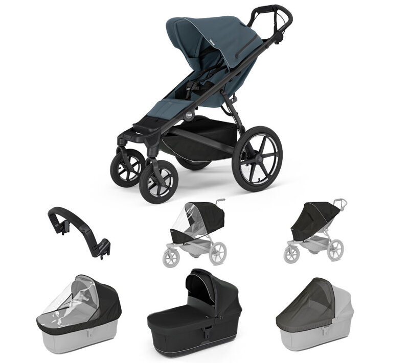 Športový kočík Thule Urban Glide 4W Dark Slate 7 in 1 čierna korbička