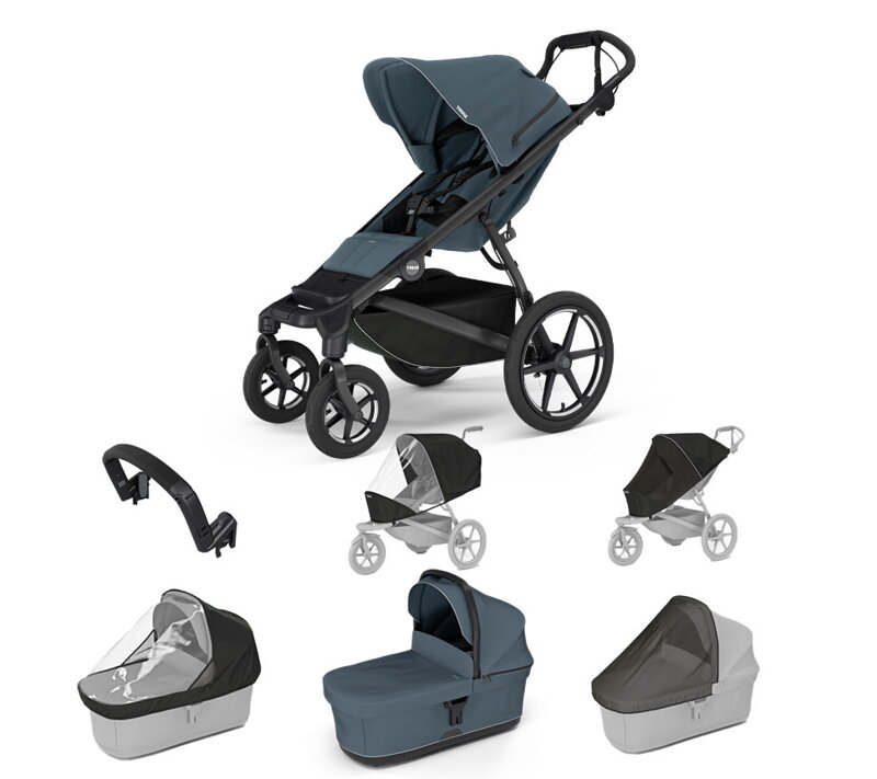 Športový kočík Thule Urban Glide 4W Dark Slate 7 in 1 tmavo modrá korbička