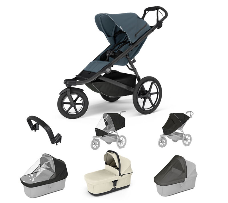 Športový kočík Thule Urban Glide 3 Dark Slate 7 in 1 béžová korbička