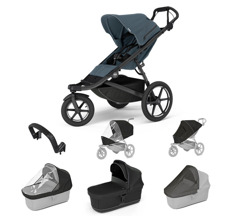 Športový kočík Thule Urban Glide 3 Dark Slate 7 in 1 čierna korbička