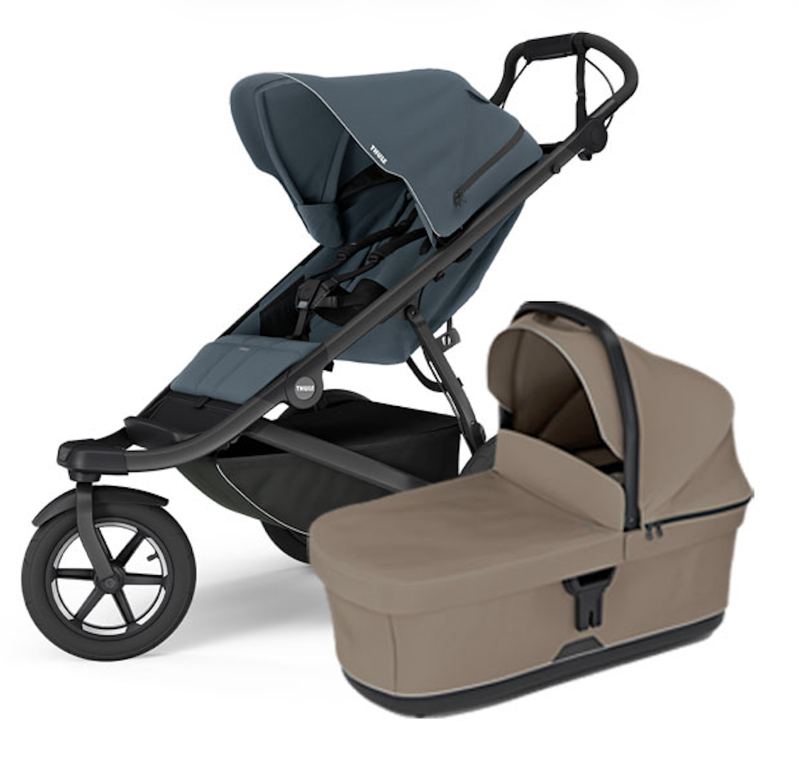 Športový kočík Thule Urban Glide 3 Dark Slate + hnedá korbička