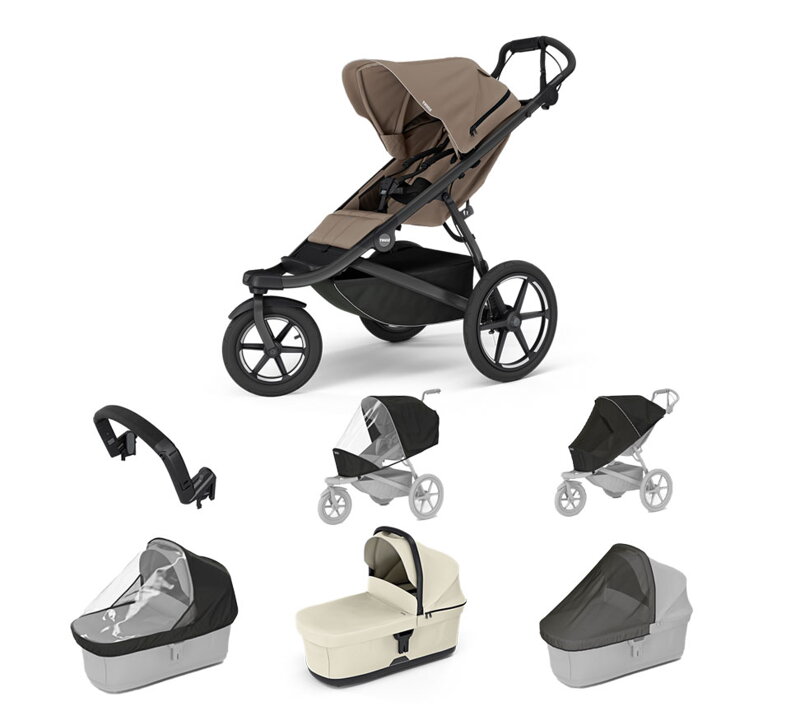 Športový kočík Thule Urban Glide 3 Tinted Taupe 7 in 1 béžová korbička