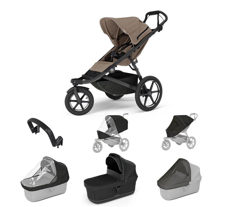 Športový kočík Thule Urban Glide 3 Tinted Taupe 7 in 1 čierna korbička