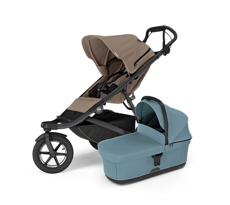 Športový kočík Thule Urban Glide 3 Tinted Taupe + modrá korbička